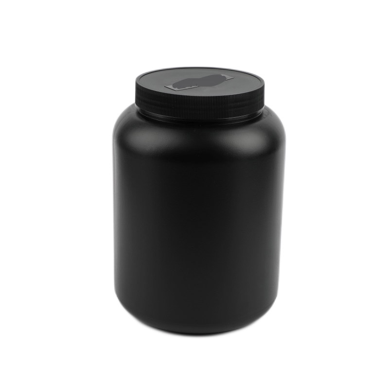 Top food grade 4.5litre 150oz HDPE black empty plastic bottle for protein