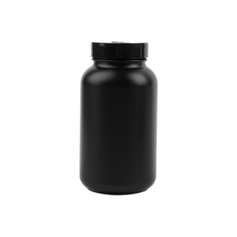 Factory bottle 250ml 8oz HDPE black food plastic bottles with CRC cap